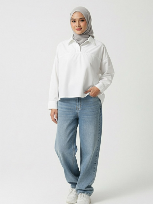 White Blouse with Inner Lining